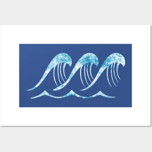 Blue Atlantic Ocean Waves Posters and Art